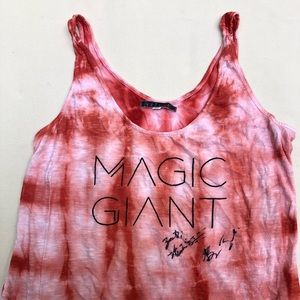 SIGNED Magic Giant band tie dye tank top